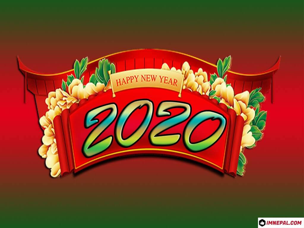 Happy New Year 2020, red banner, 2020, SD Desktop Wallpaper