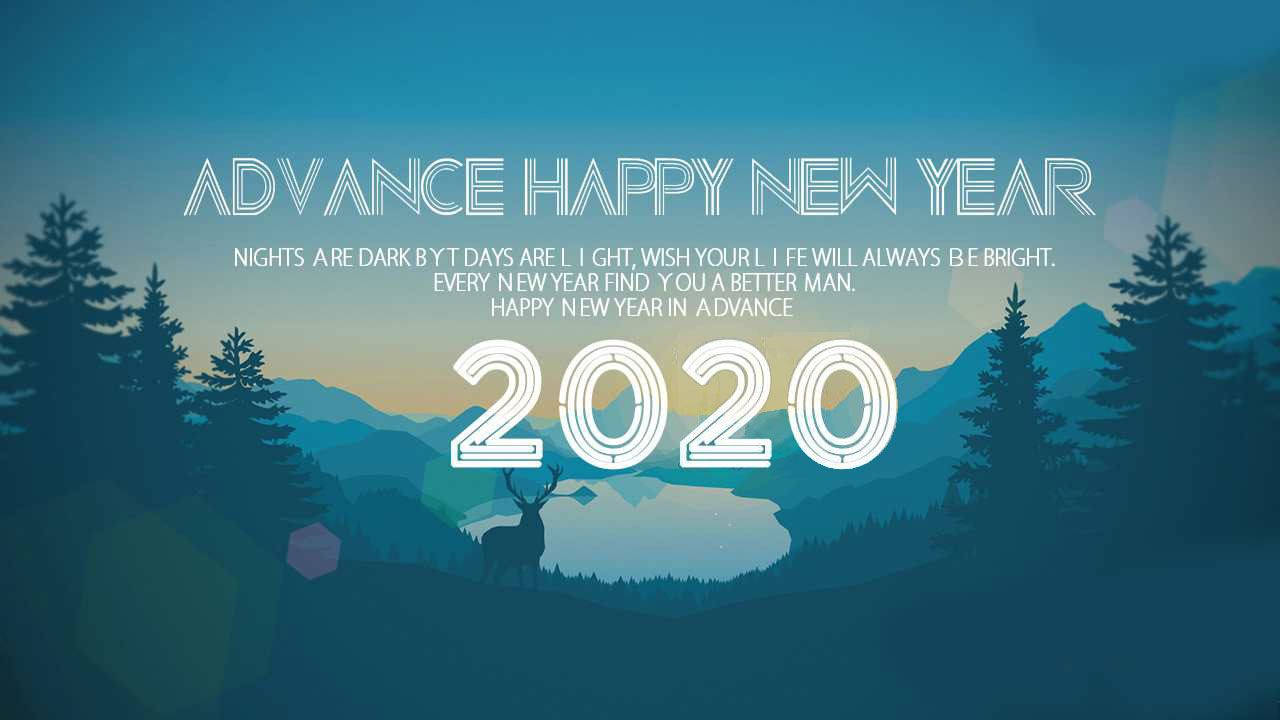 Happy New Year 2020, 2020, mountain landscape, HD Desktop Wallpaper
