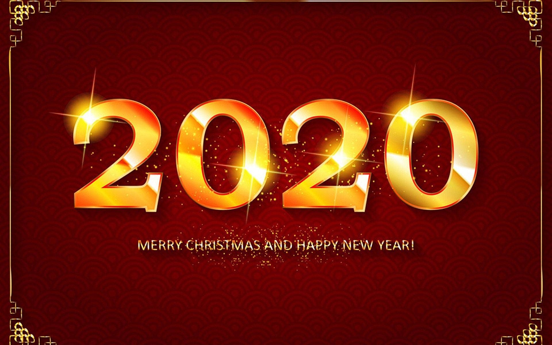 Happy New Year 2020, 2020, golden, Full HD Desktop Wallpaper