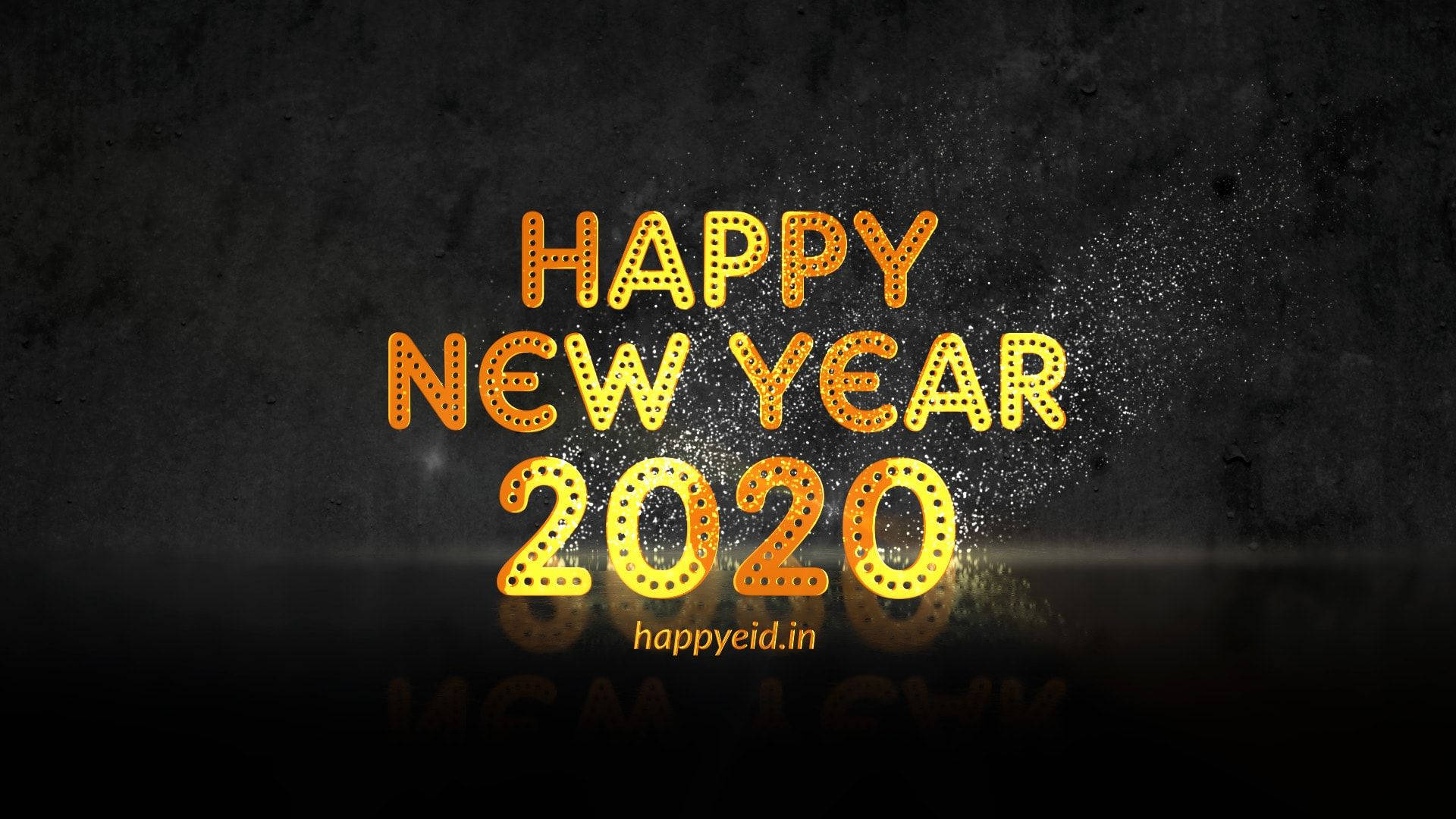 Happy New Year 2020, Golden glowing, sparkling particles, Full HD Desktop Wallpaper