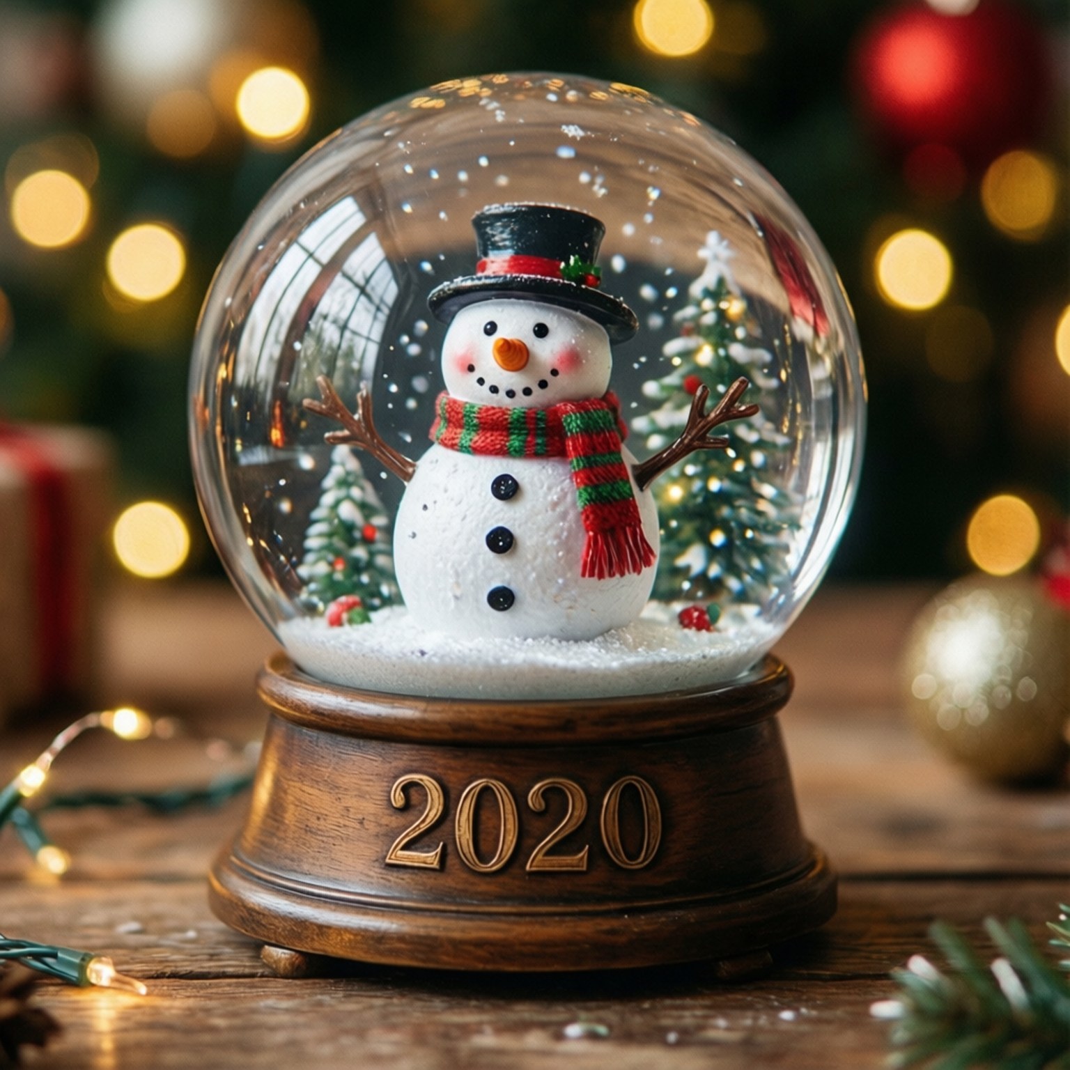 snow globe, snowman, top hat, HD Desktop Wallpaper