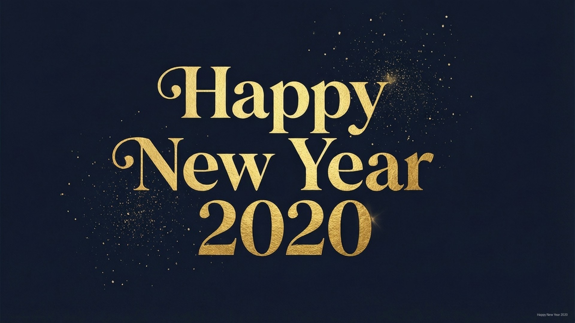 Happy New Year 2020, gold foil typography, cursive, Full HD Desktop Wallpaper