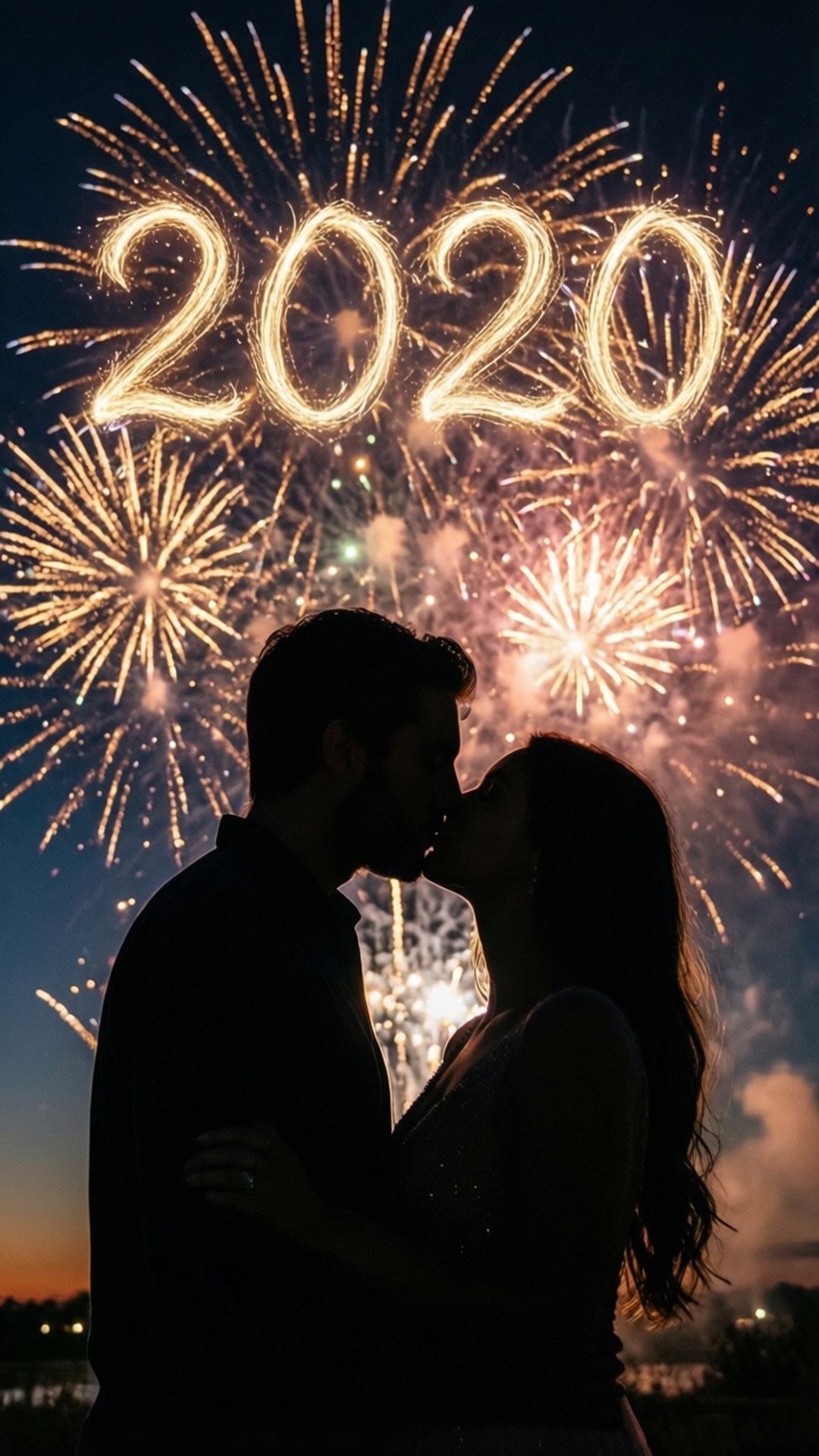 fireworks, 2020, twilight sky, Full HD Phone Wallpaper