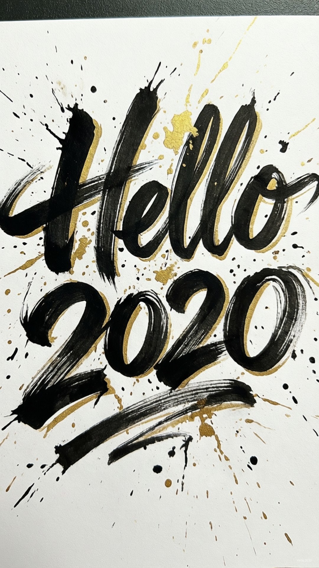 Brush Script, hello 2020, black, Full HD Phone Wallpaper