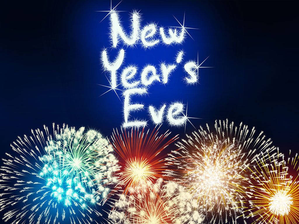 Happy New Year 2021, colorful fireworks, sparkling 'New Year's Eve' text, SD Desktop Wallpaper