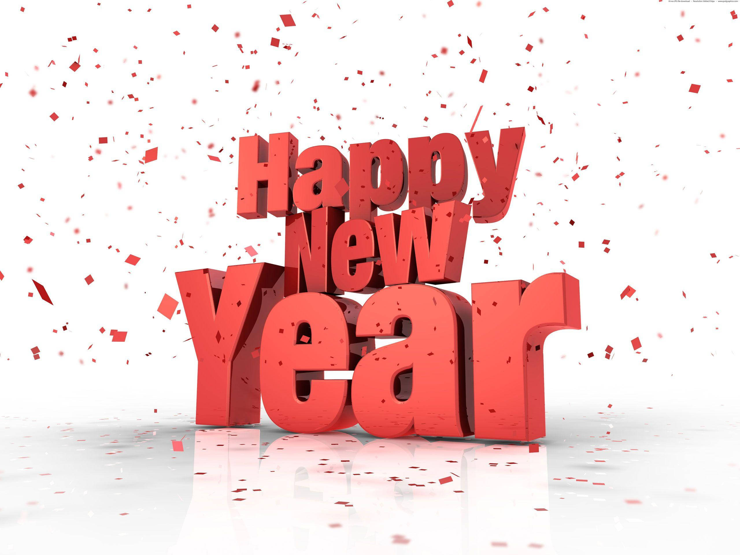 Happy New Year 2021, red, 3D text, 2K Desktop Wallpaper