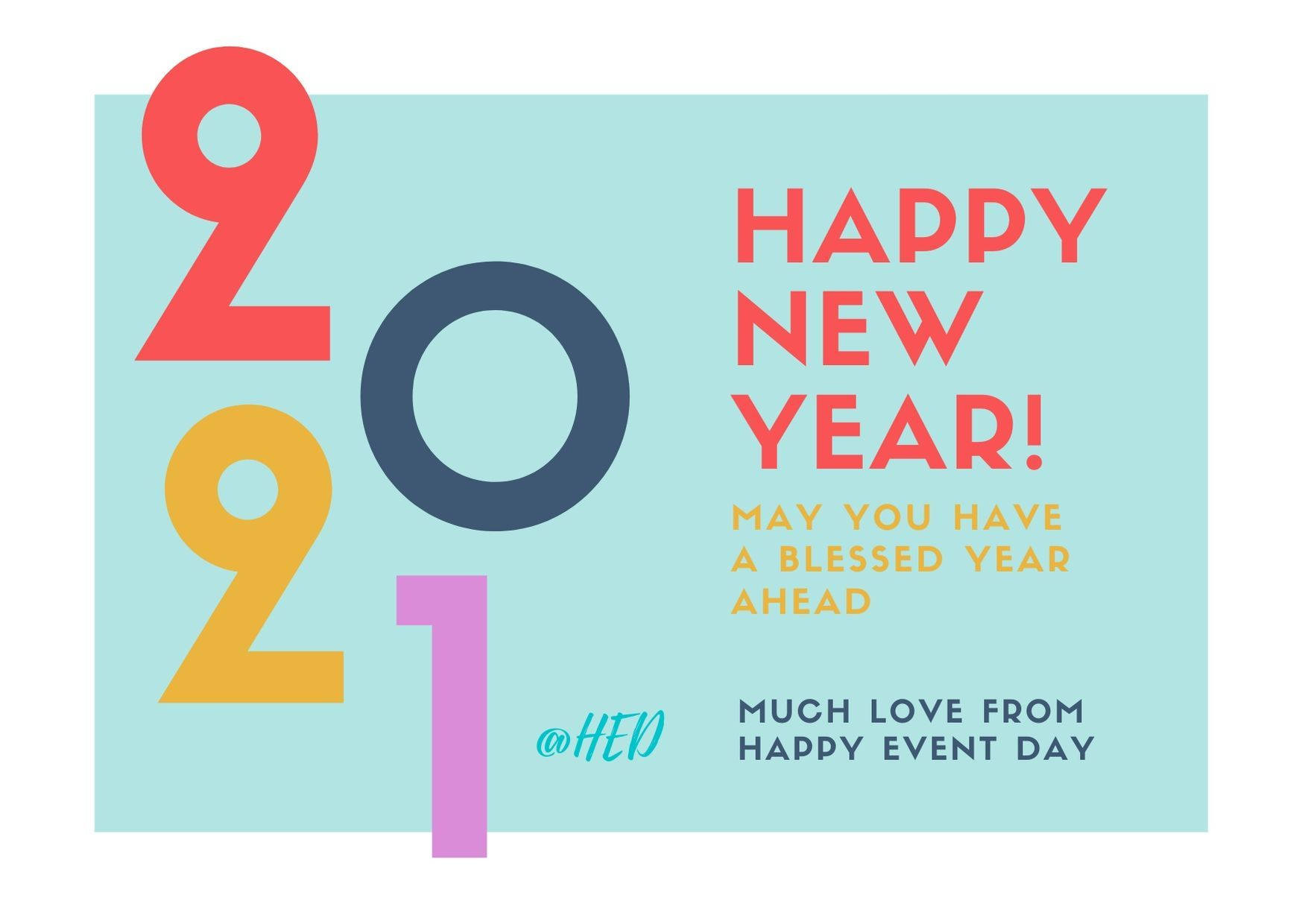 Happy New Year 2021, colorful, festive greeting, HD Desktop Wallpaper