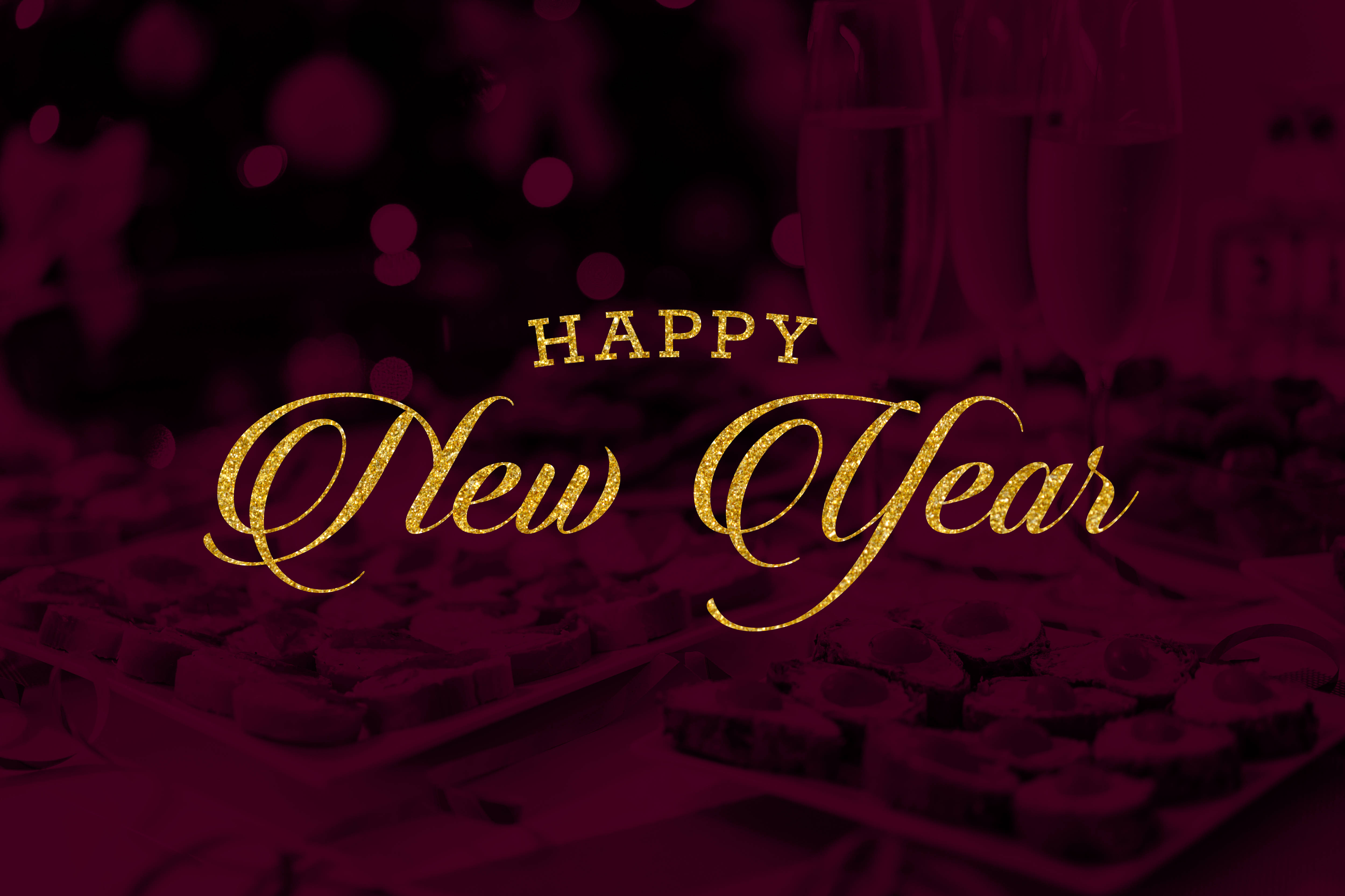 Happy New Year 2021, Golden glittery, champagne flutes, 4K Desktop Wallpaper