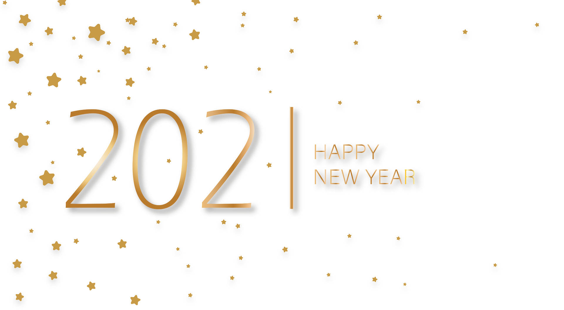 Stars 2021, golden 2021 text, sparkling stars, Full HD Desktop Wallpaper