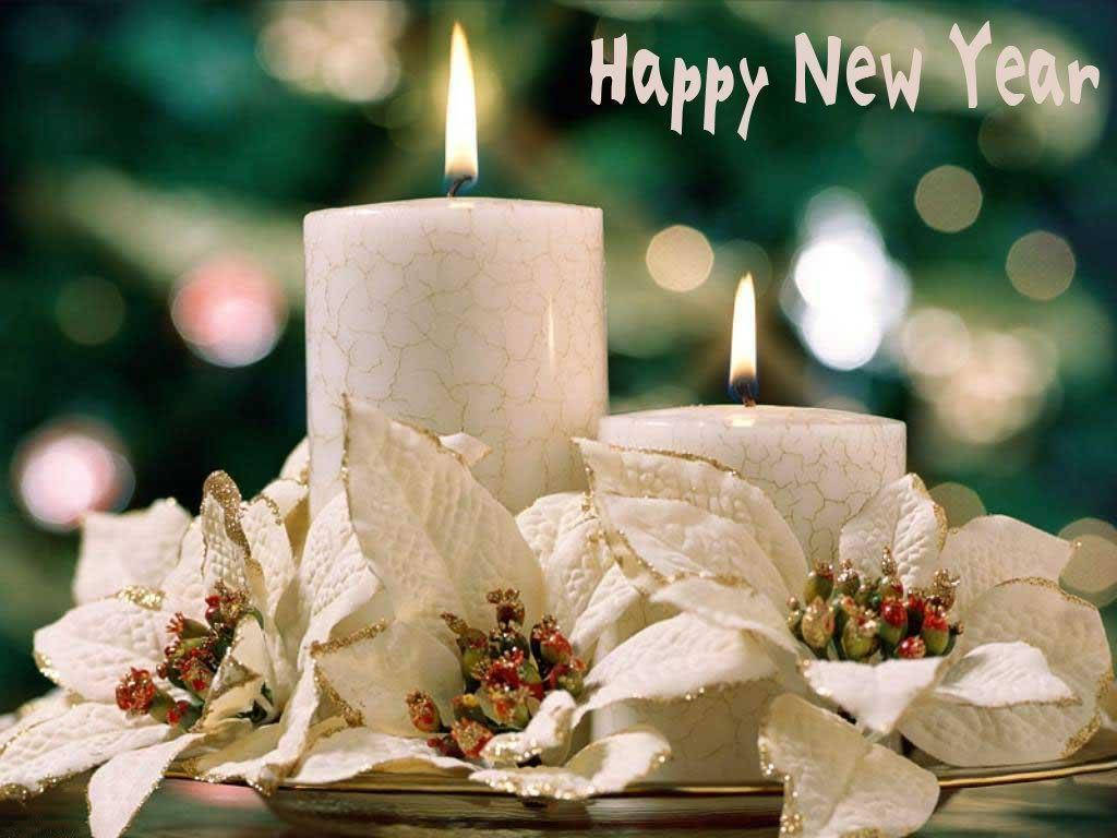 white candles, white poinsettias, gold trim, SD Desktop Wallpaper