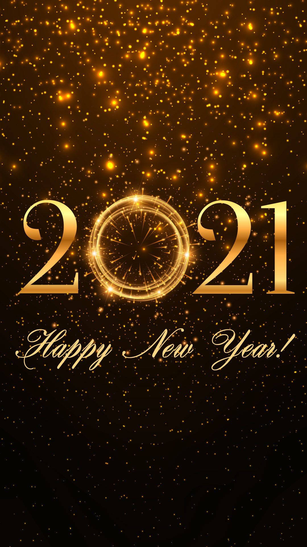 Happy New Year 2021, golden, sparkling particles, Full HD Phone Wallpaper