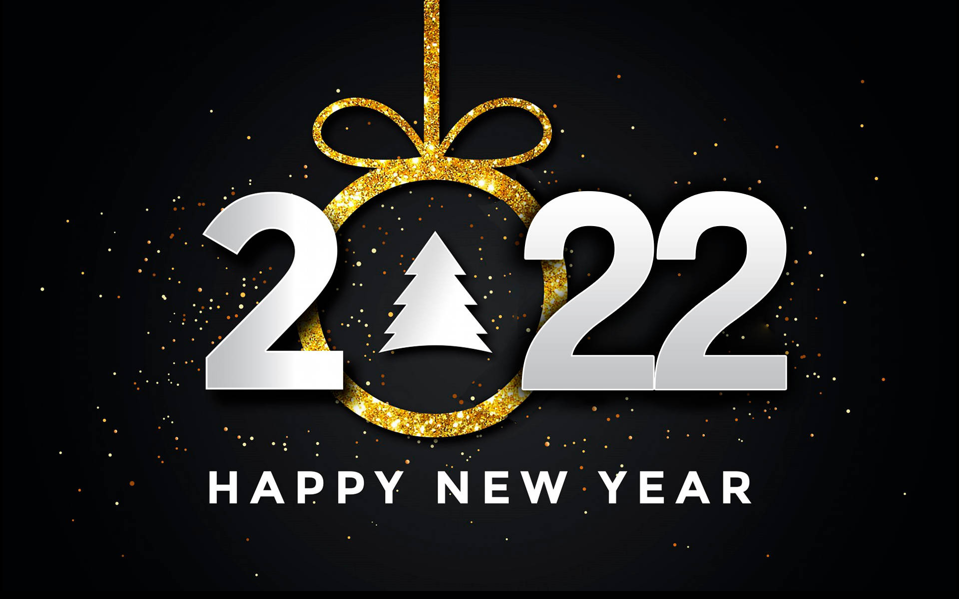 Happy New Year 2022, silver, gold ornament, Full HD Desktop Wallpaper