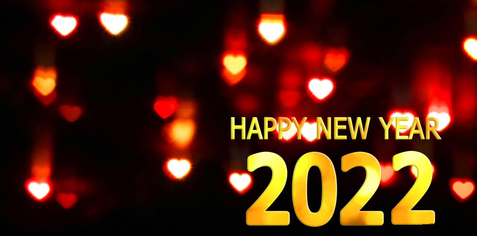 Happy New Year 2022, golden, dark backdrop, Full HD Desktop Wallpaper