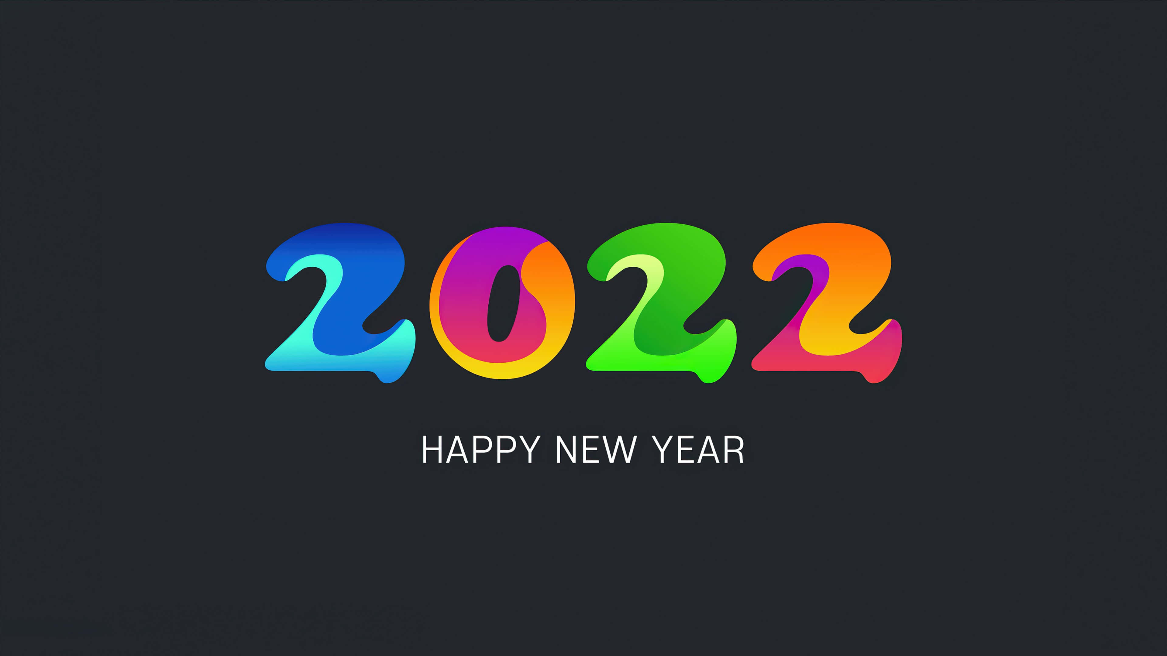 New Year 2022, bright colors, rainbow-colored, 4K Desktop Wallpaper