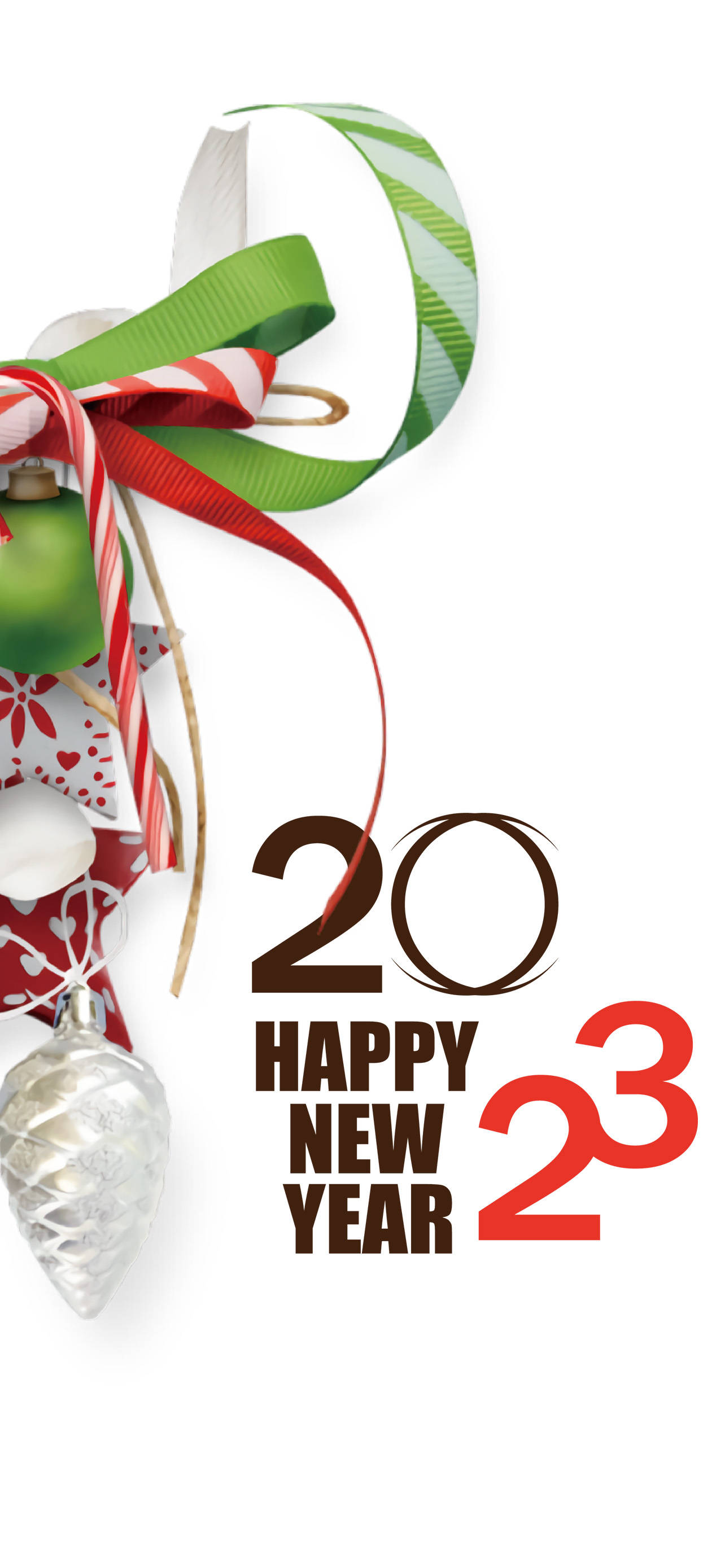 Happy New Year 2023, red, green, 2K Phone Wallpaper