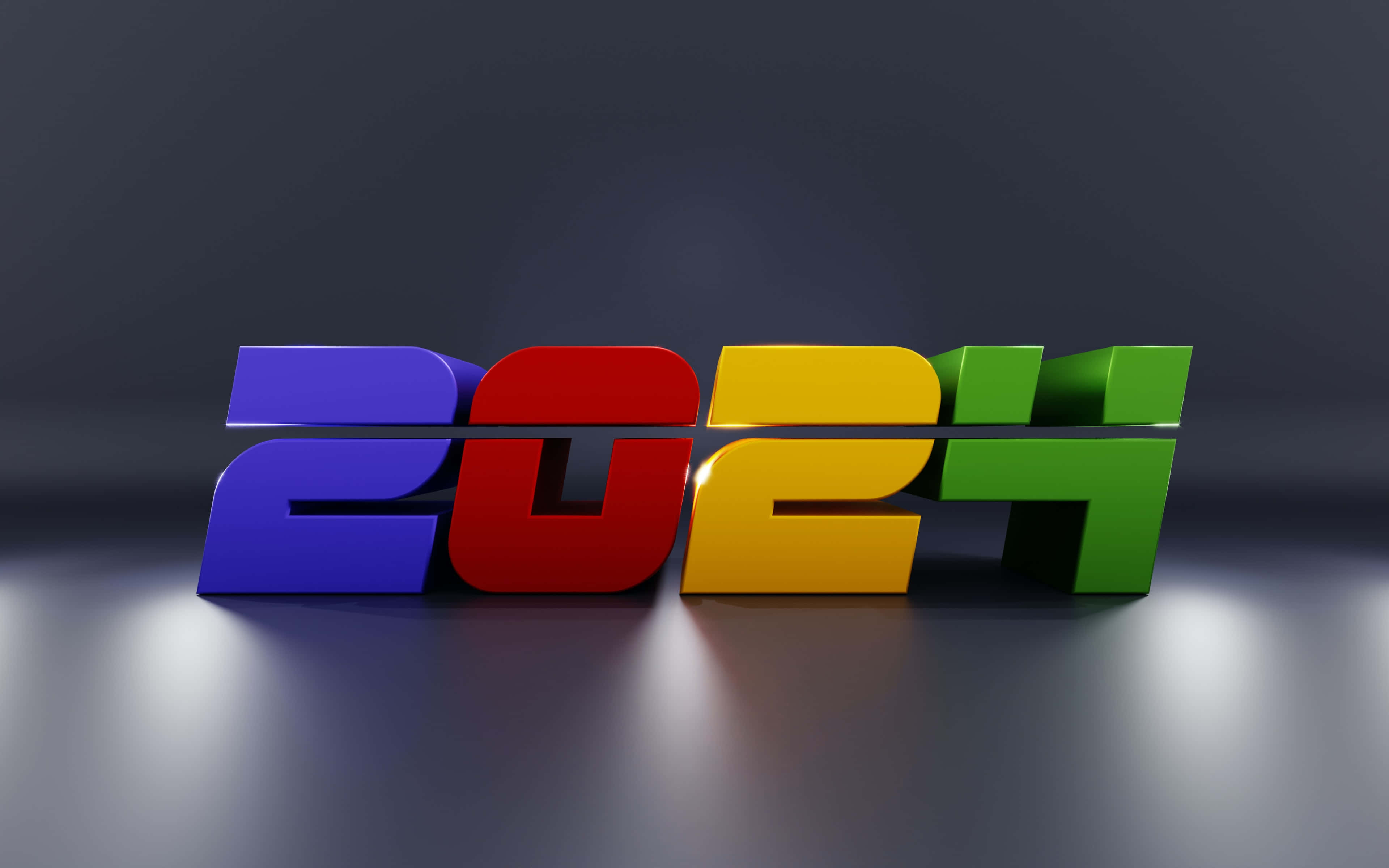 Happy New Year 2024, 2024, 3D block letters, 4K Desktop Wallpaper