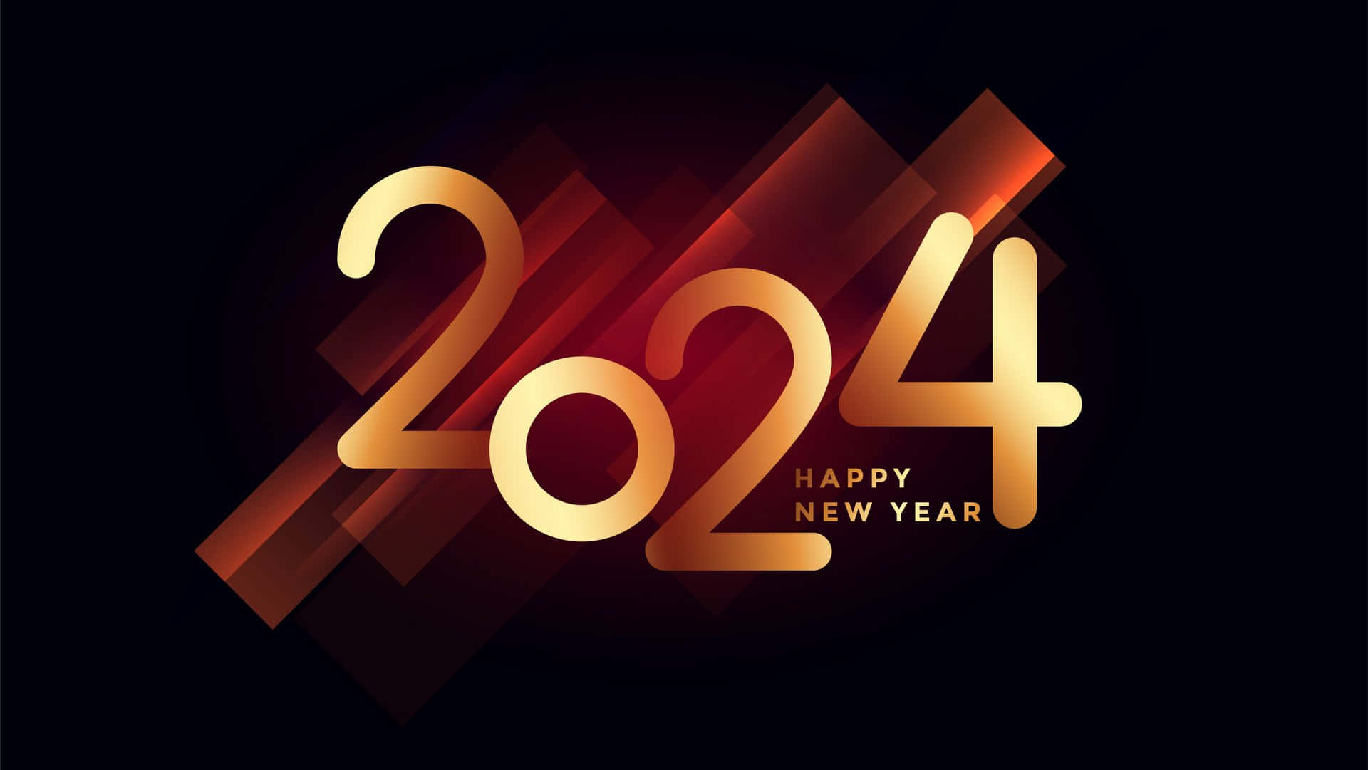2024, Happy New Year, golden, Full HD Desktop Wallpaper