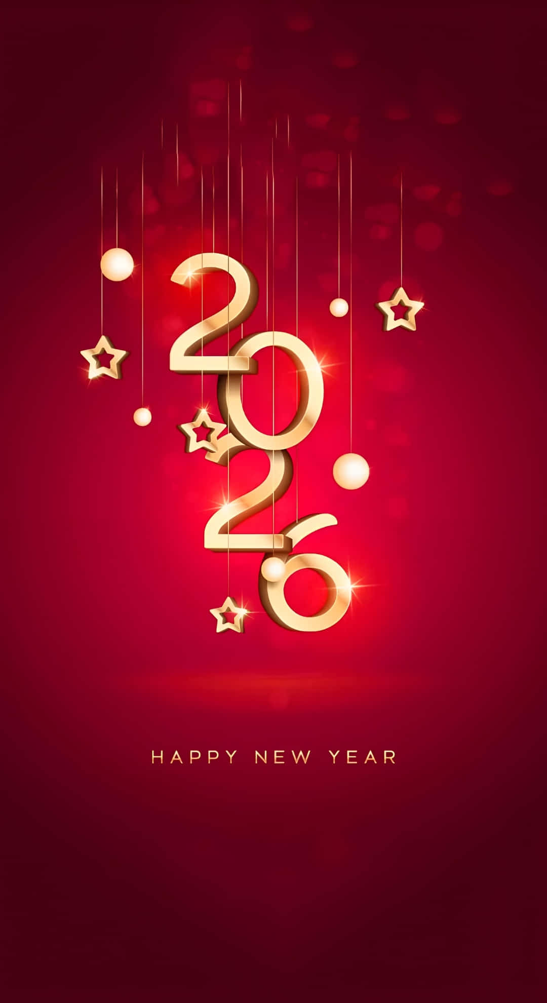 Happy New Year 2026, 2026, golden, Full HD Phone Wallpaper