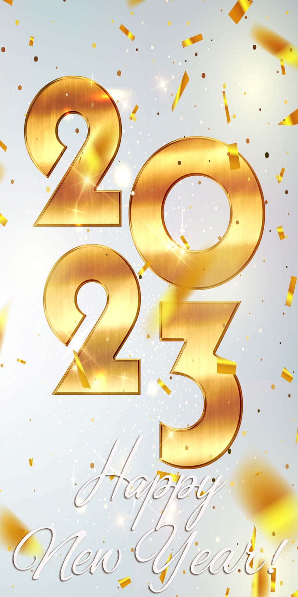 2023, confetti, gradient background, Full HD Phone Wallpaper