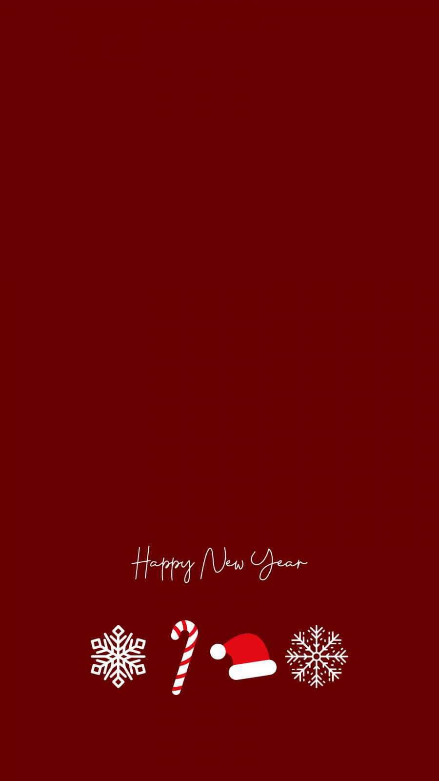 Happy New Year Phone, red, white snowflakes, HD Phone Wallpaper