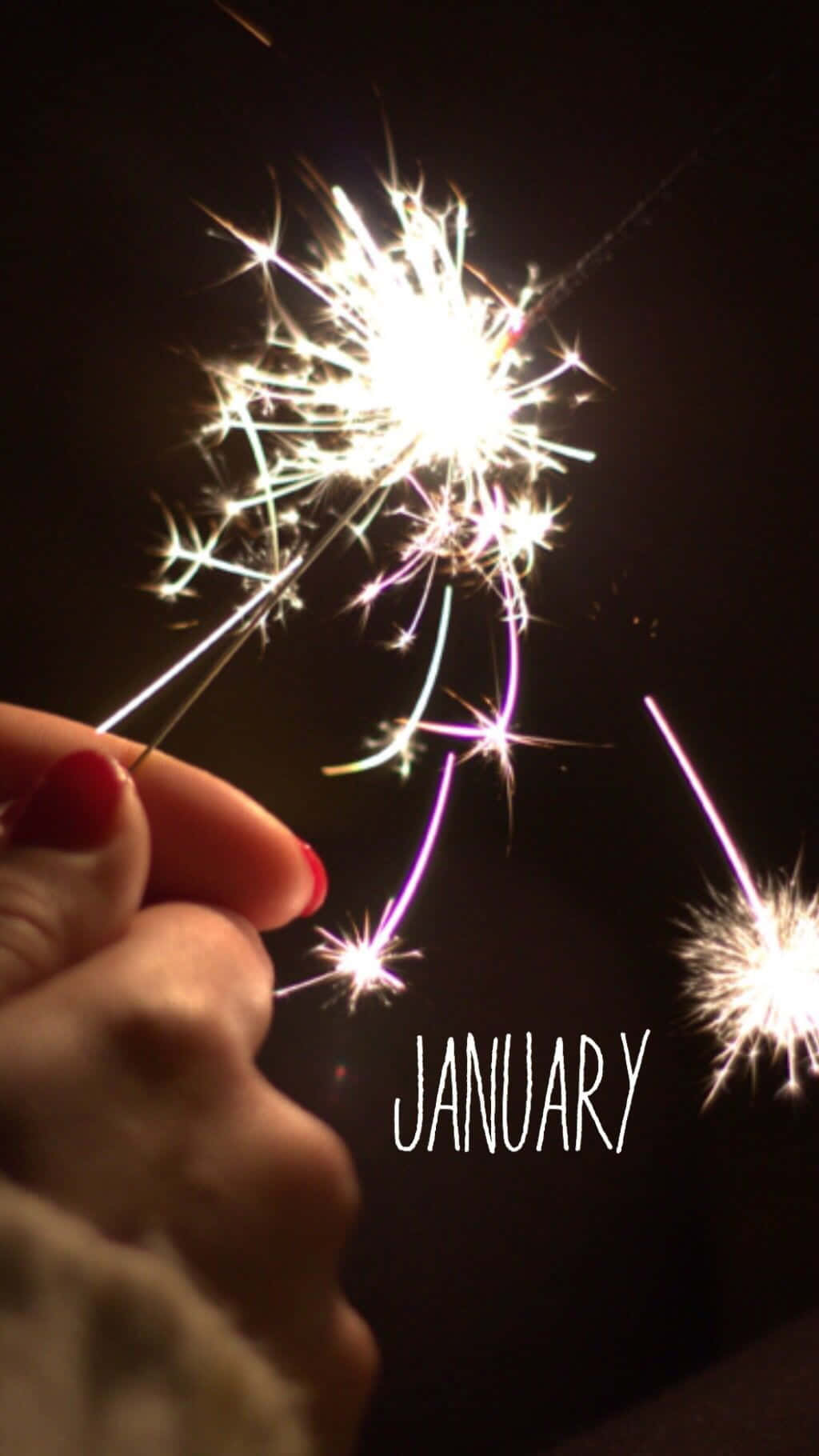red nails, sparkling firework, dark night sky, HD Phone Wallpaper