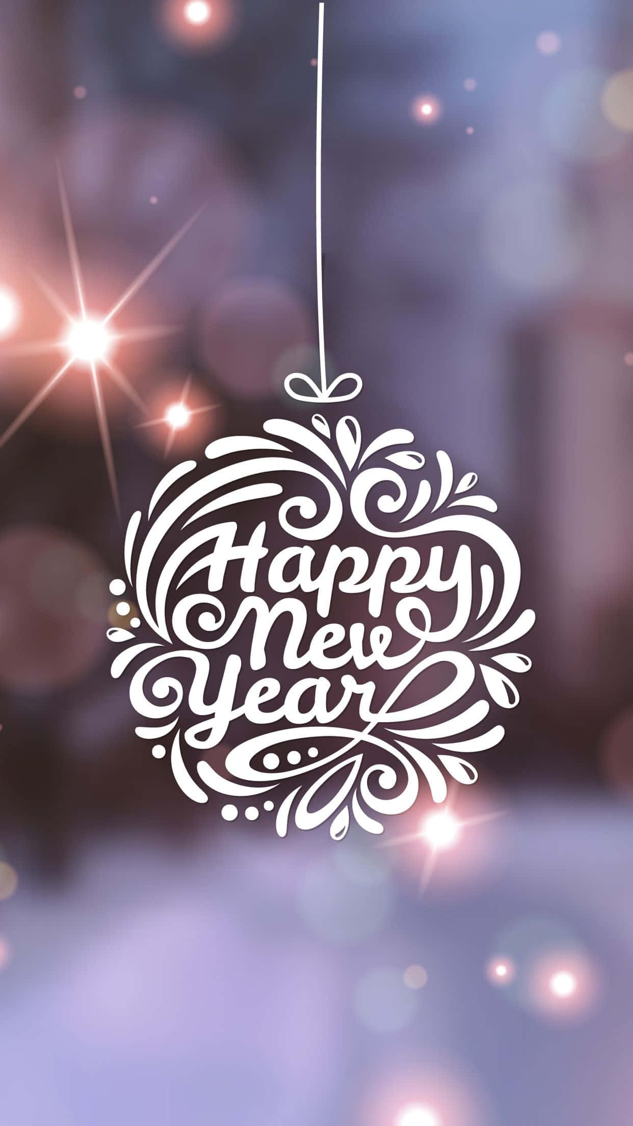iPhone, Happy New Year, white ornate hanging ornament, Full HD Phone Wallpaper