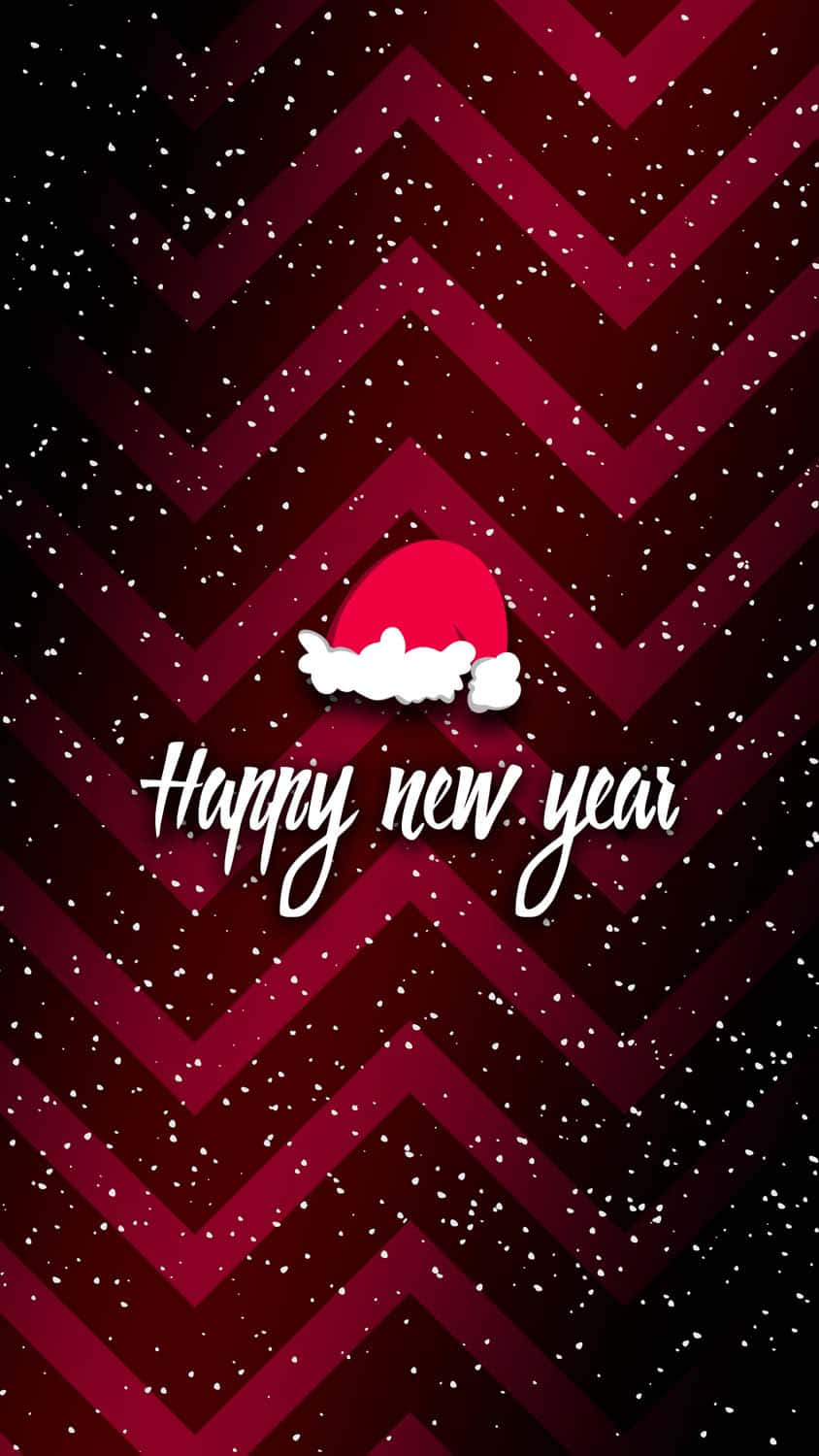 Santa hat, red and black chevron, falling snowflakes, HD Phone Wallpaper