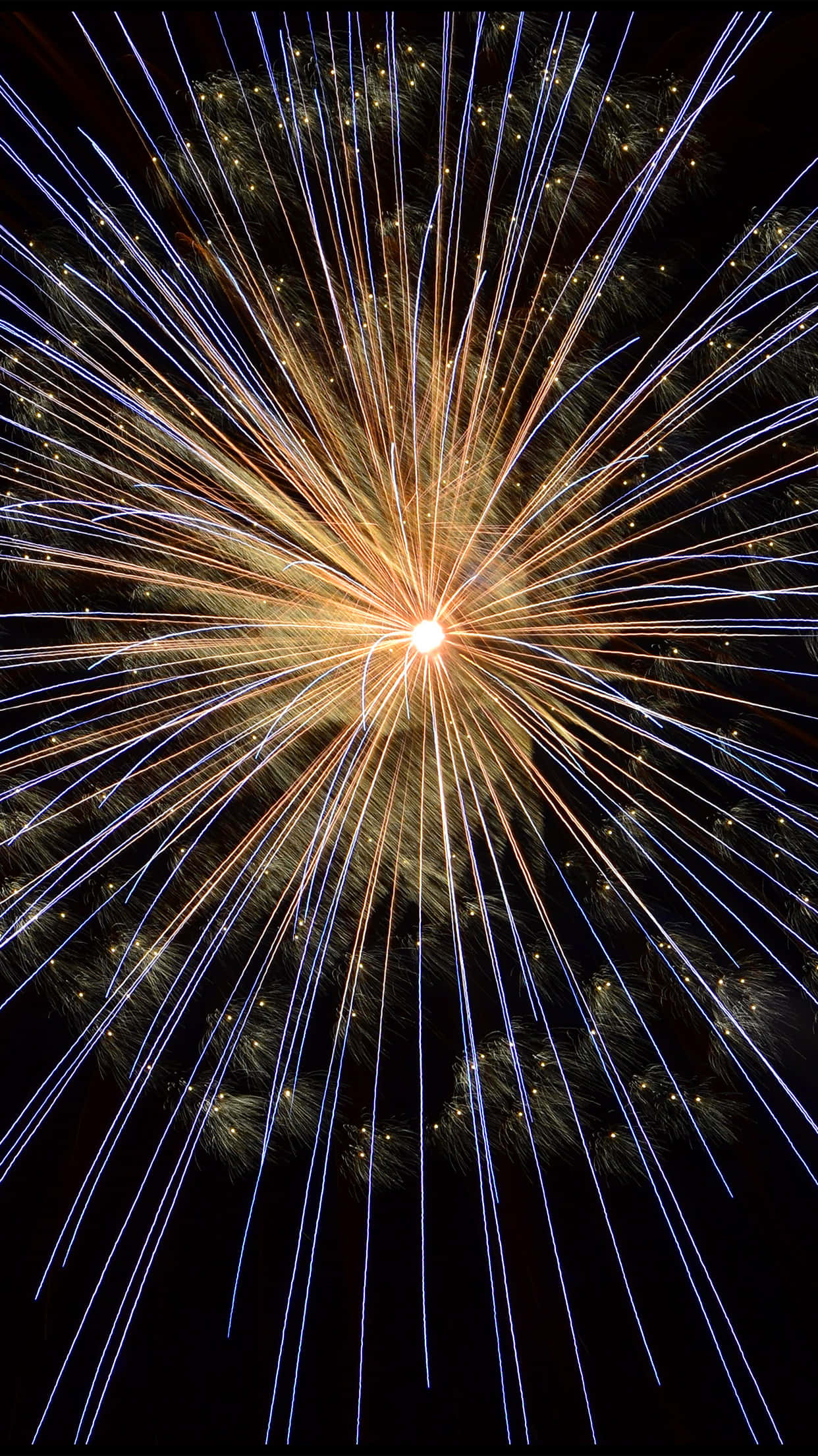 iPhone, fireworks explosion, golden streaks, Full HD Phone Wallpaper