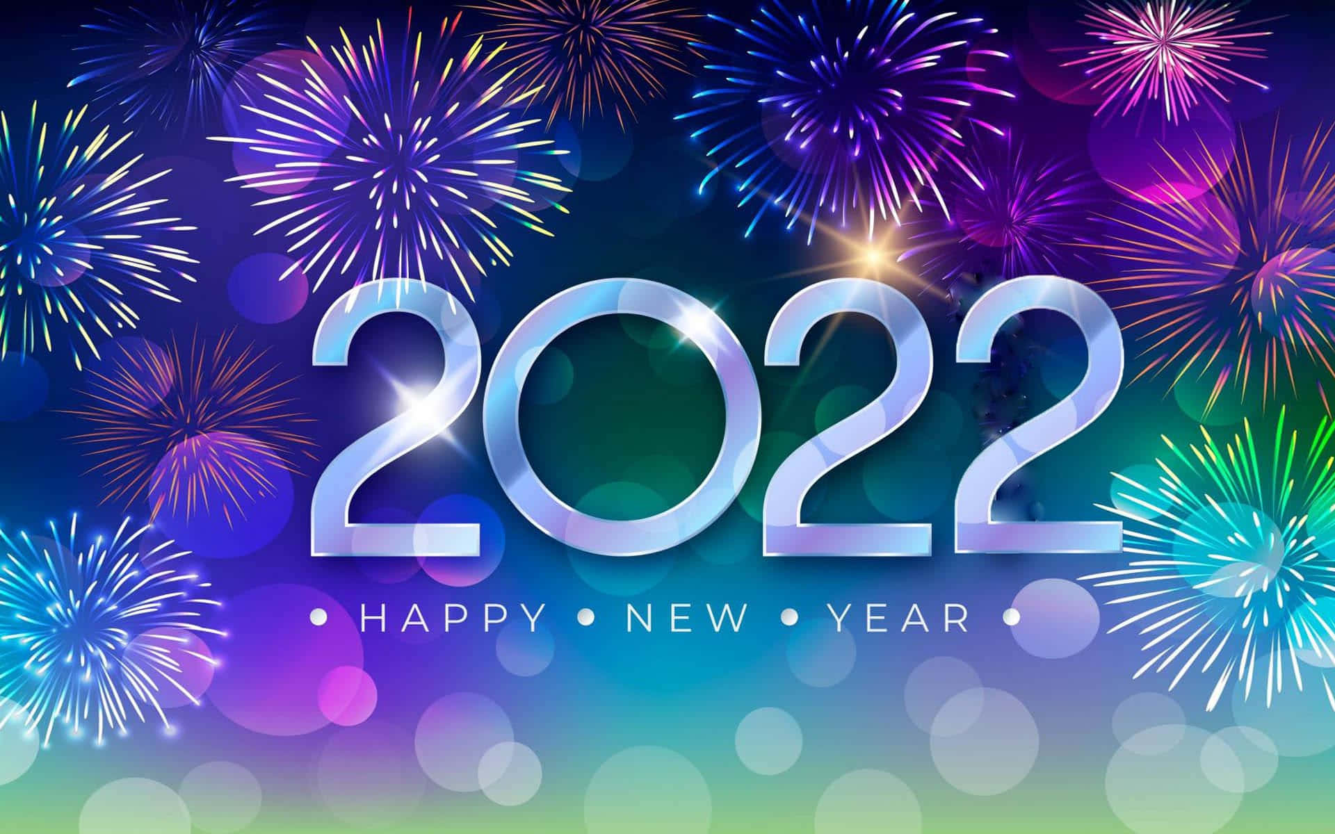 2022, fireworks, electric blues, Full HD Desktop Wallpaper