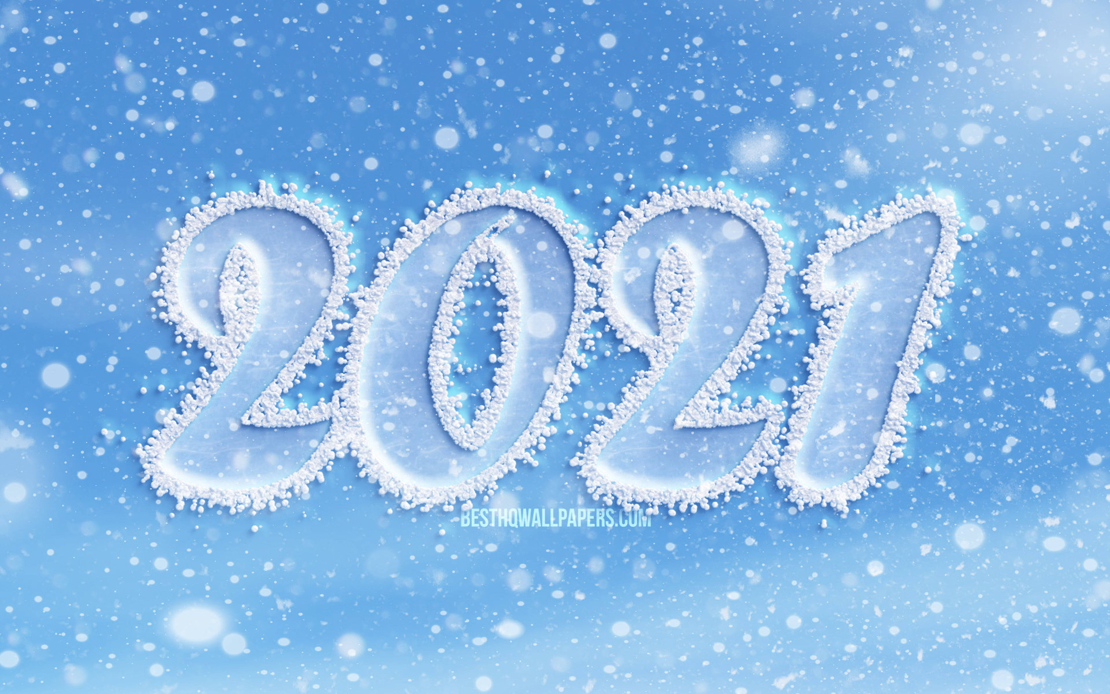 2021, snowy, icy frost, 4K Desktop Wallpaper