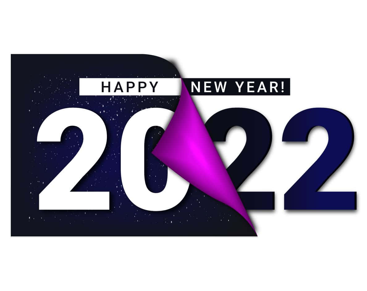 Turn Page New Year 2022, vibrant purple, starry night sky, SD Desktop Wallpaper