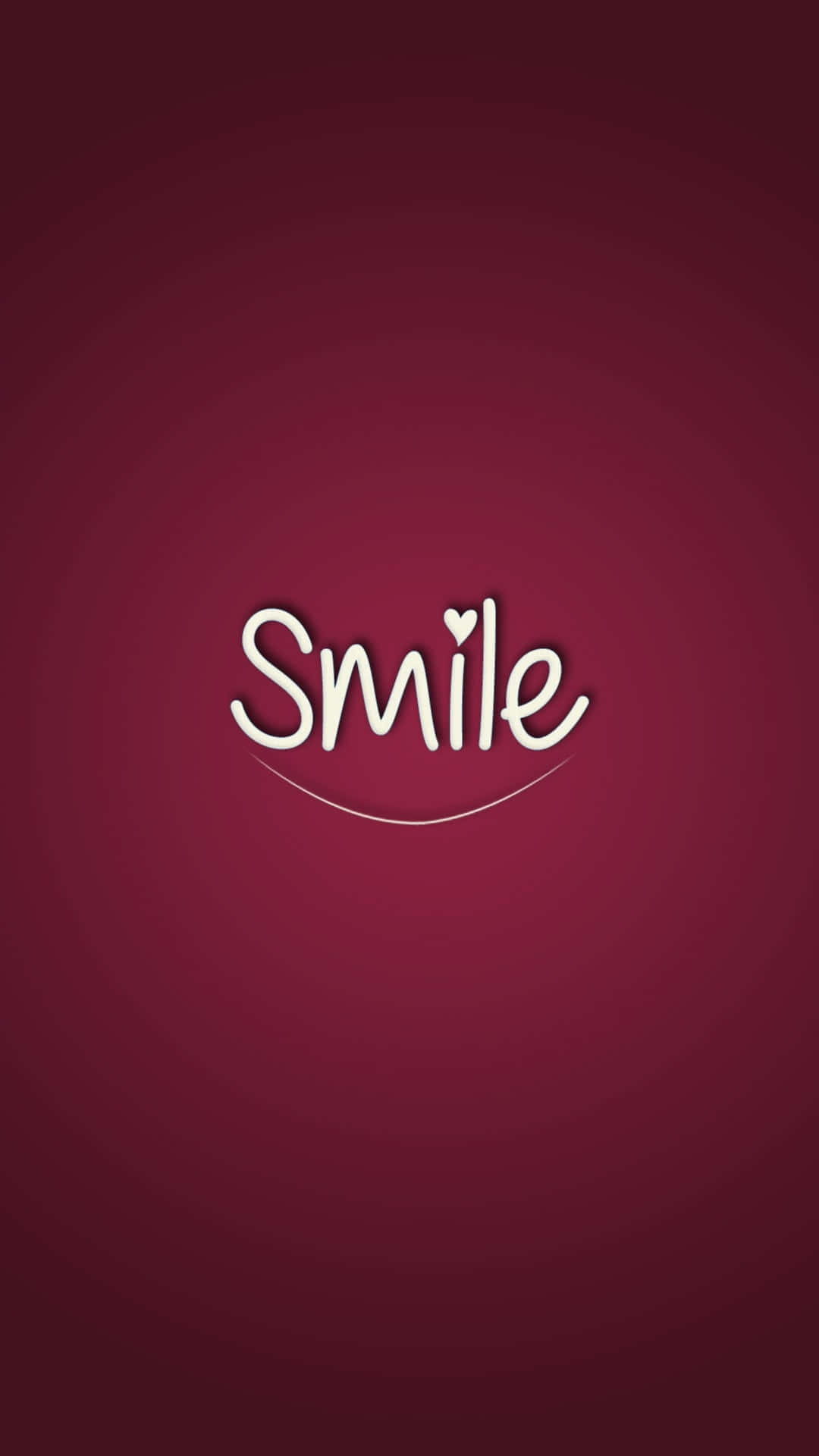 Smile, white cursive, heart for the dot above the i, Full HD Phone Wallpaper