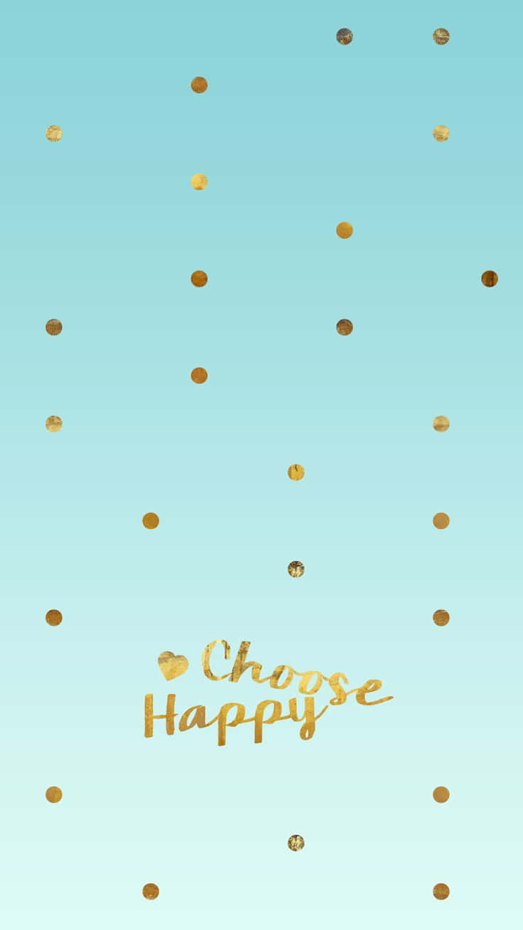 Happy Phone, golden confetti dots, soft gradient teal background, HD Phone Wallpaper