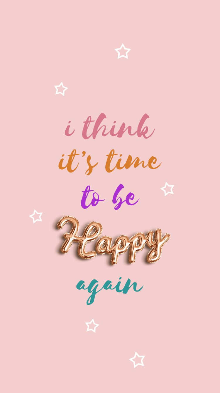 Happy Phone, pastel pink, colorful cursive text, HD Phone Wallpaper