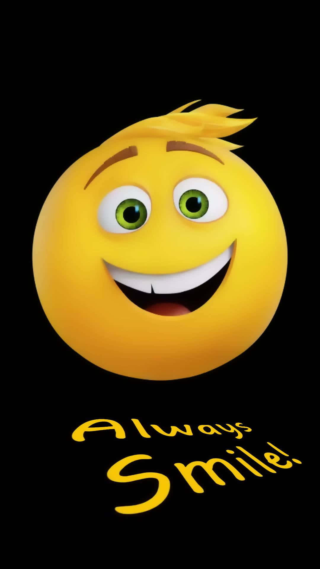 Happy Phone, yellow emoji, green eyes, Full HD Phone Wallpaper