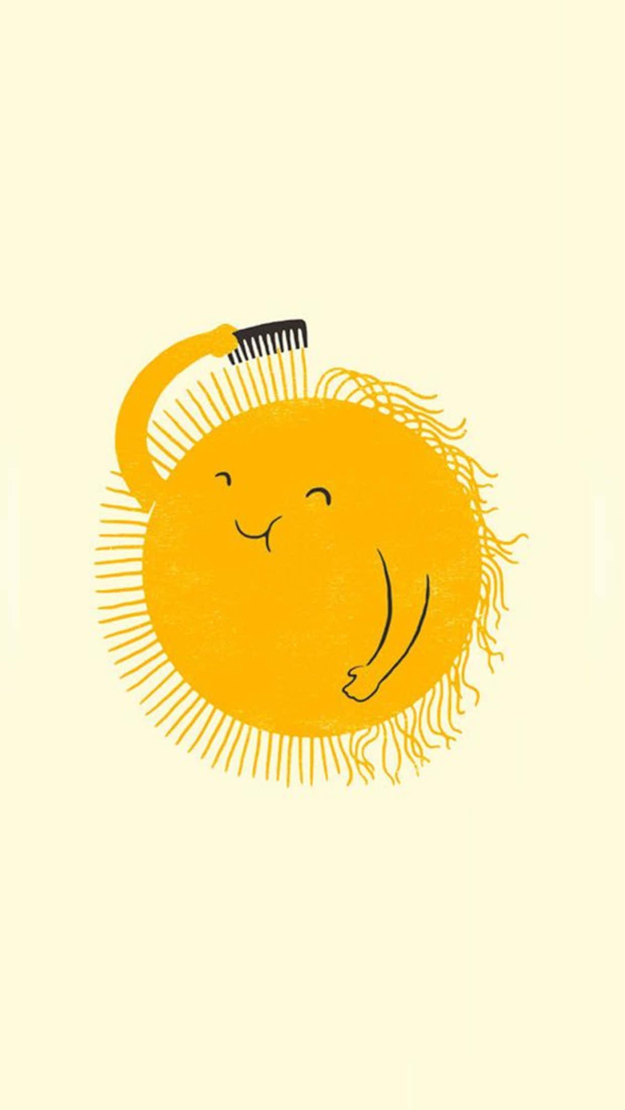 Happy Phone, yellow sun, smiling face, Full HD Phone Wallpaper
