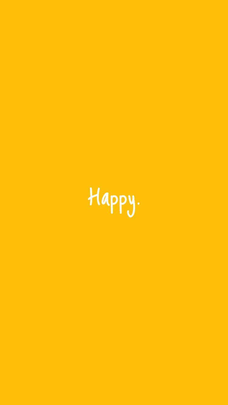 Happy, bright yellow, white cursive, HD Phone Wallpaper