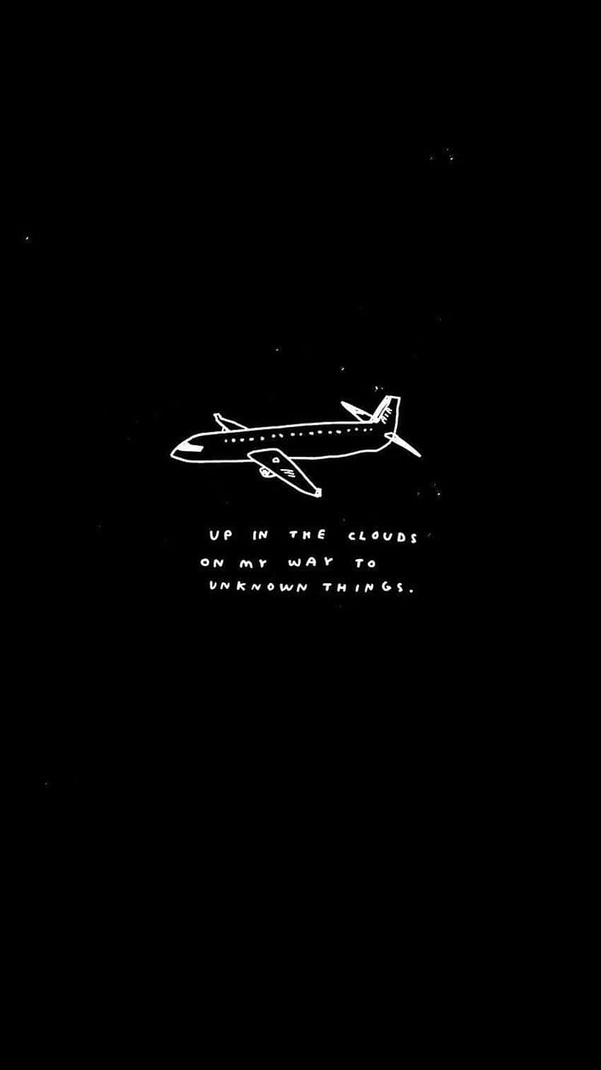 Aesthetic Funny Phone, minimalist white line drawing, airplane, HD Phone Wallpaper