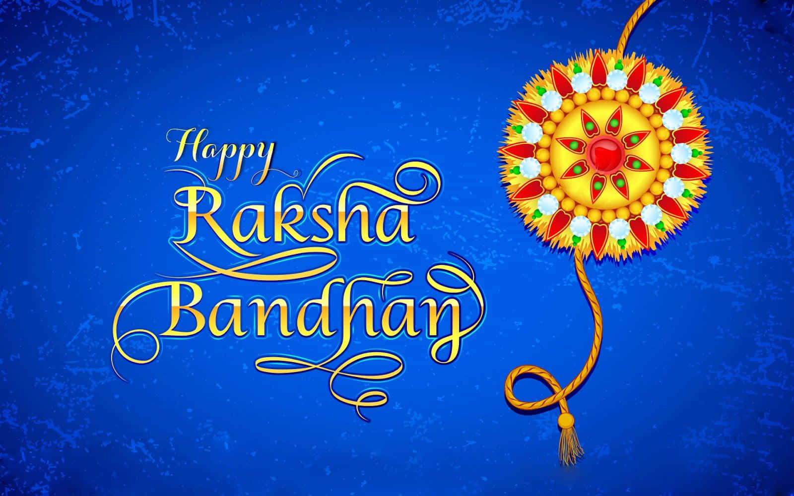 Raksha Bandhan, golden cursive text, colorful decorative rakhi, HD Desktop Wallpaper