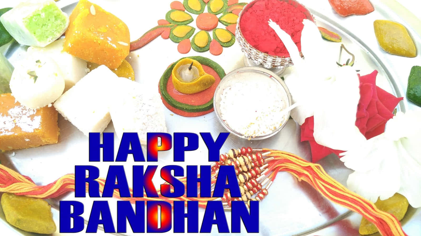 Raksha Bandhan, platter, colorful sweets, HD Desktop Wallpaper