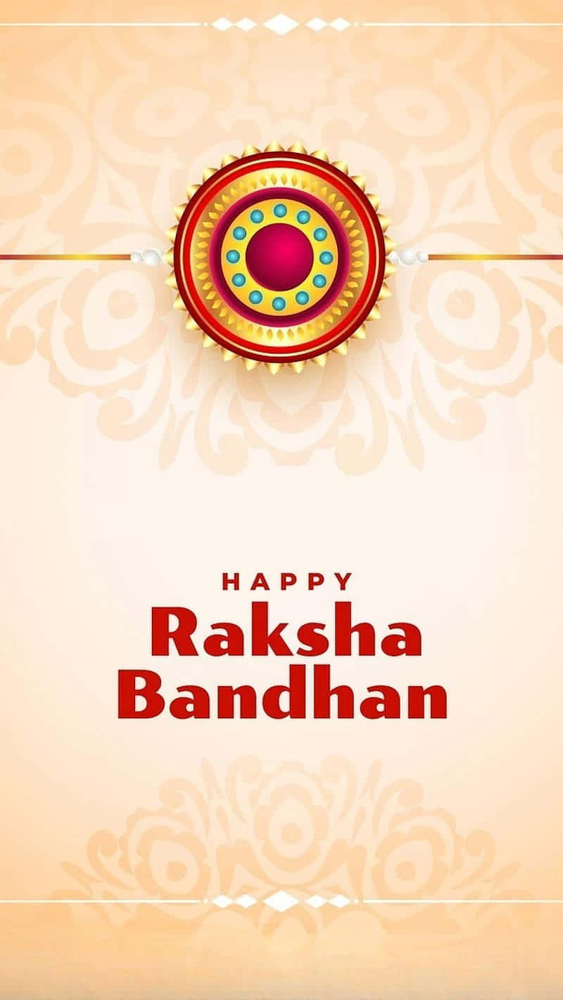 Raksha Bandhan, red gold and blue rakhi, bold red text, HD Phone Wallpaper