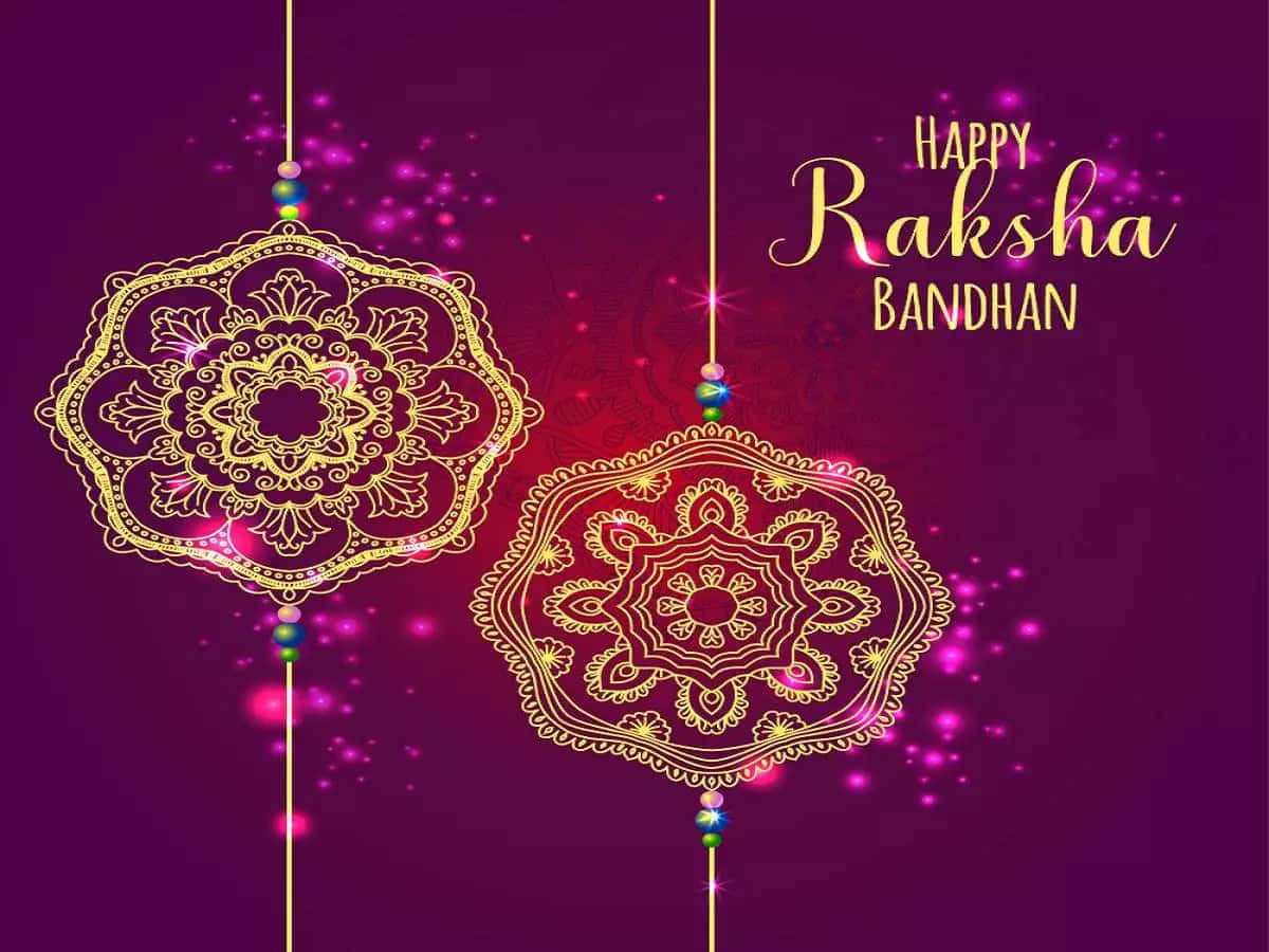 Raksha Bandhan, golden rakhi bracelets, intricate mandala patterns, SD Desktop Wallpaper