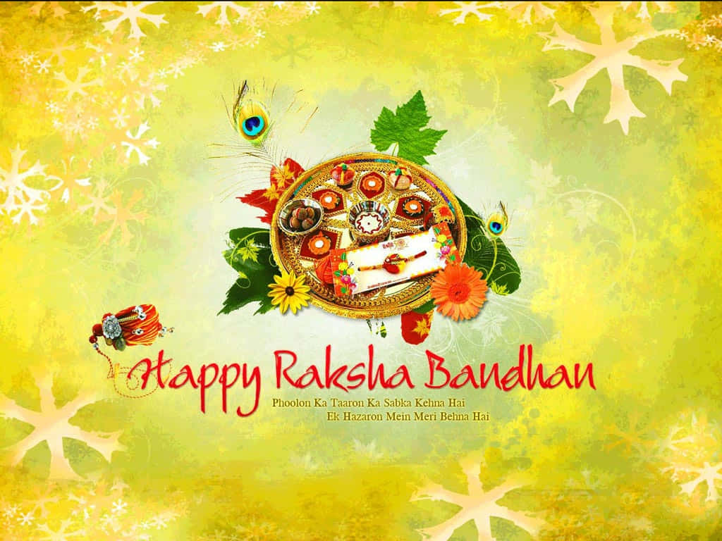 Raksha Bandhan, golden thali, rakhi, SD Desktop Wallpaper
