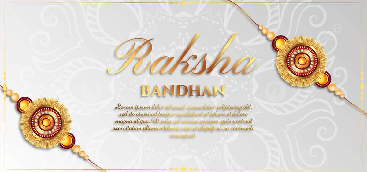 Raksha Bandhan, rakhi ornaments, golden, SD Desktop Wallpaper