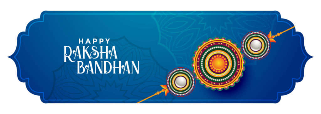 Happy Raksha Bandhan, blue banner, text, SD Desktop Wallpaper