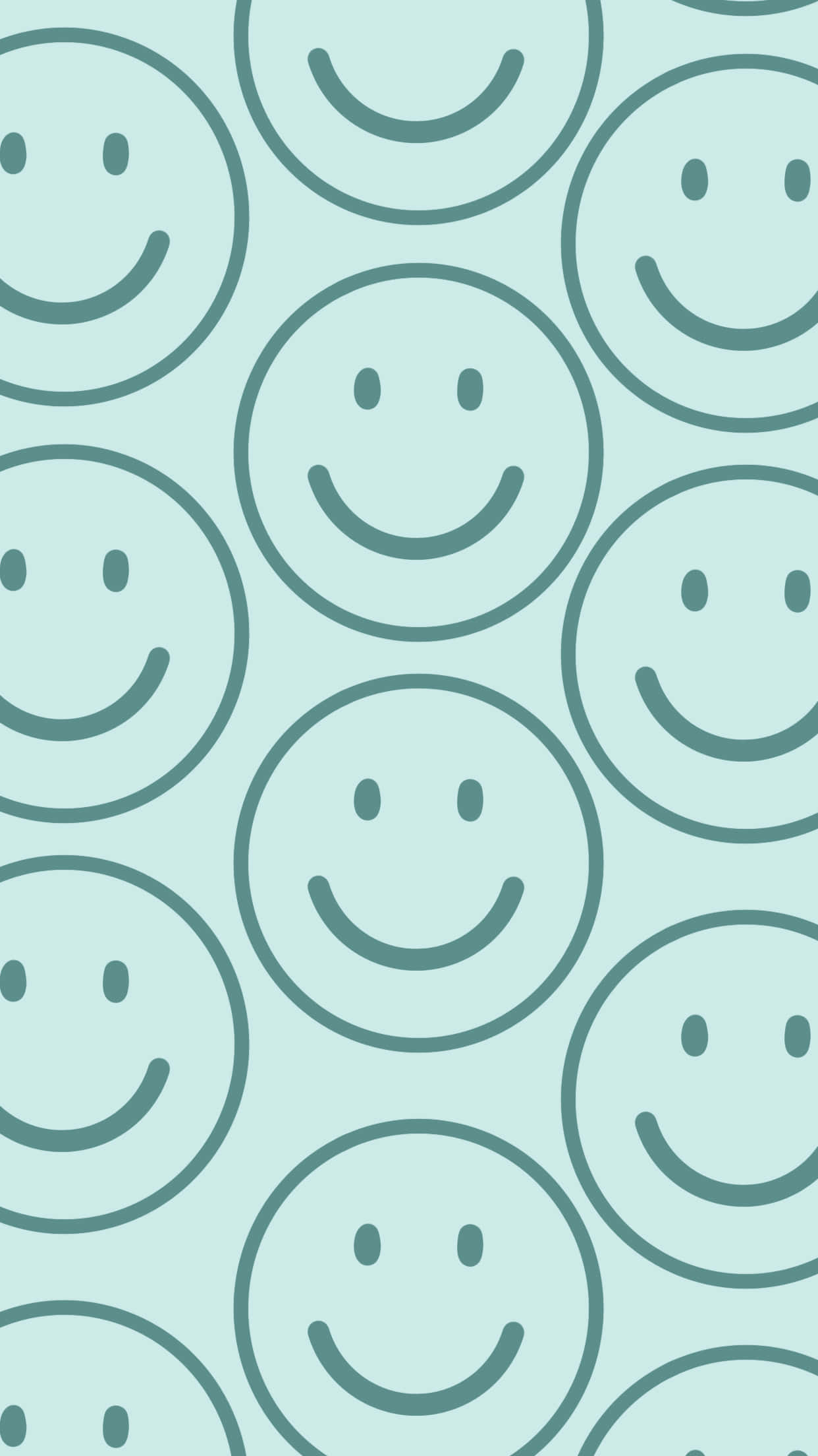 Happy Smile, teal, mint green, Full HD Phone Wallpaper