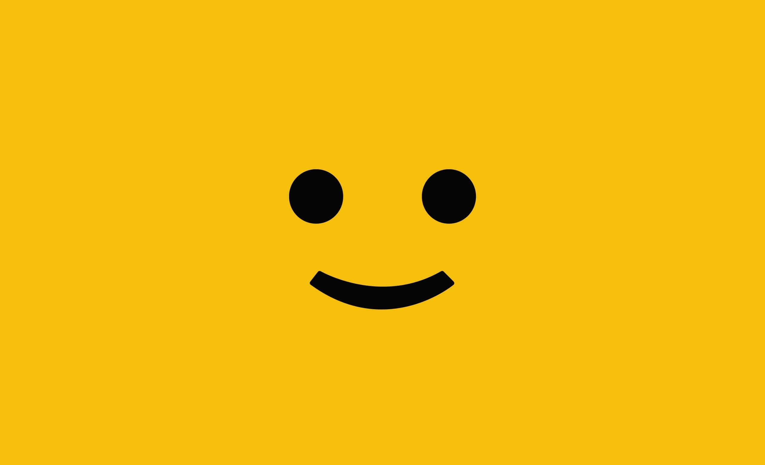 black smiley face, two dots for eyes, curved mouth, Full HD Desktop Wallpaper