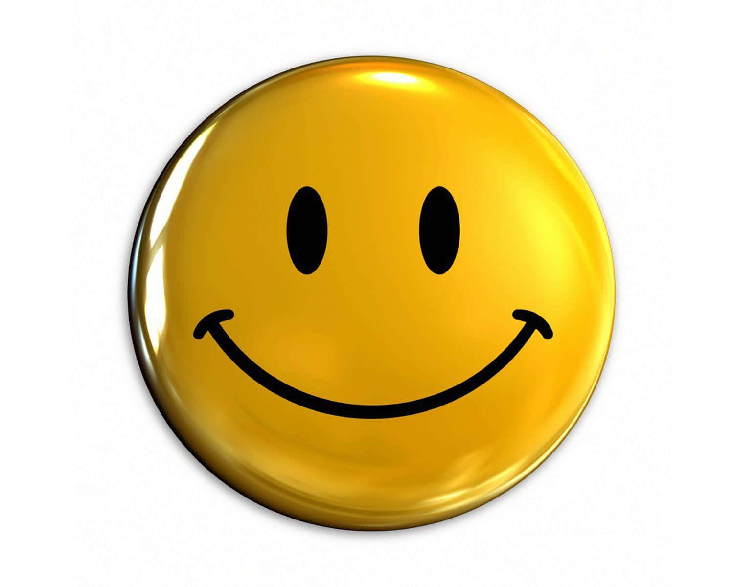 happy smile icon, shiny gold, black eyes, HD Desktop Wallpaper
