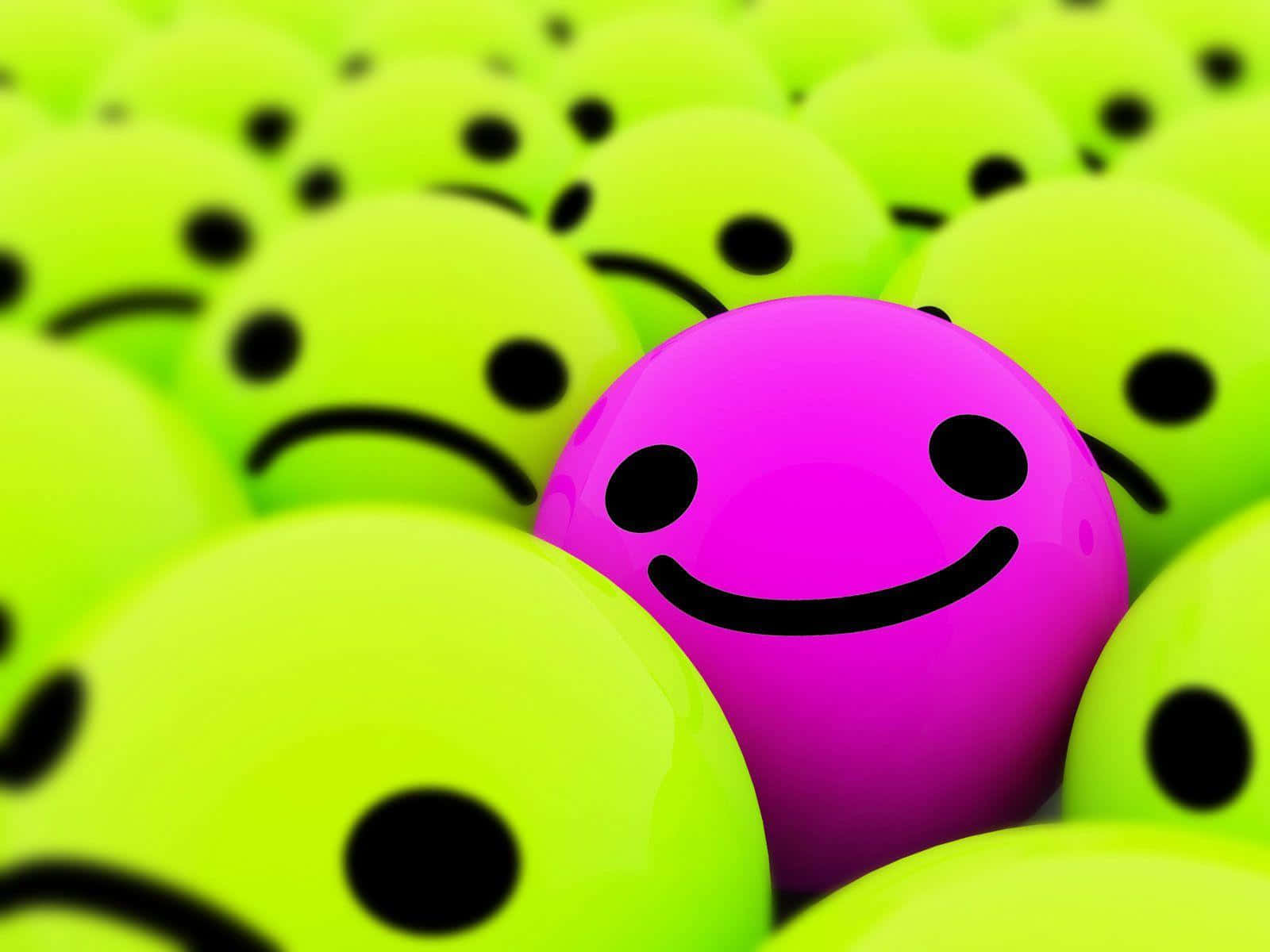 cute magenta ball, happy smile, vibrant pink smiling emoji, HD Desktop Wallpaper