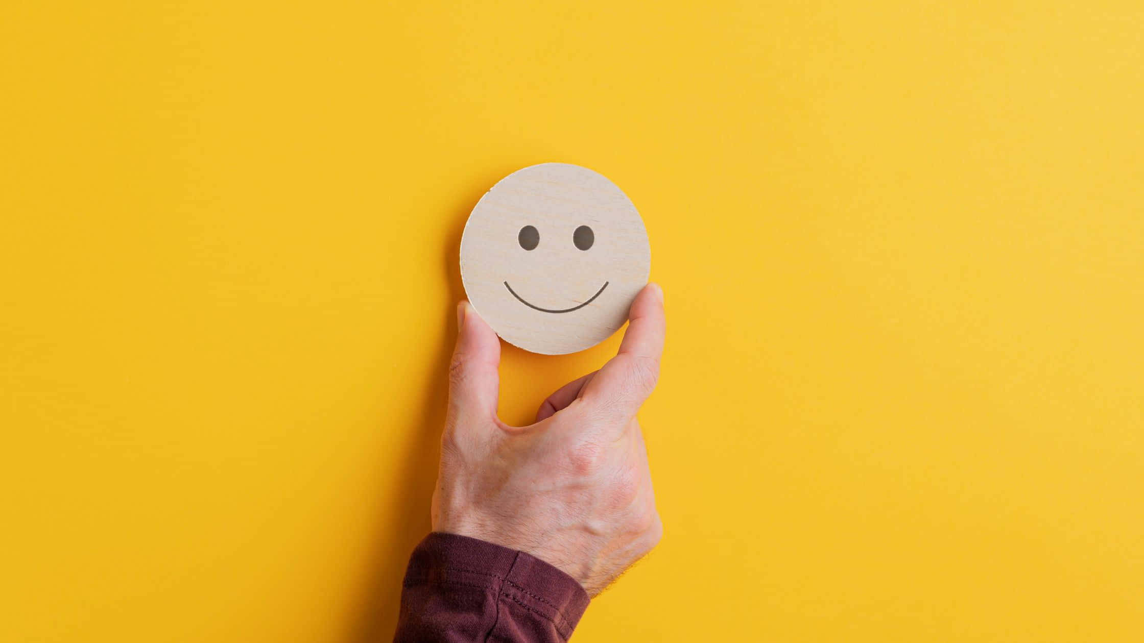 wooden circle, happy smile, simple smiling face cutout, Full HD Desktop Wallpaper